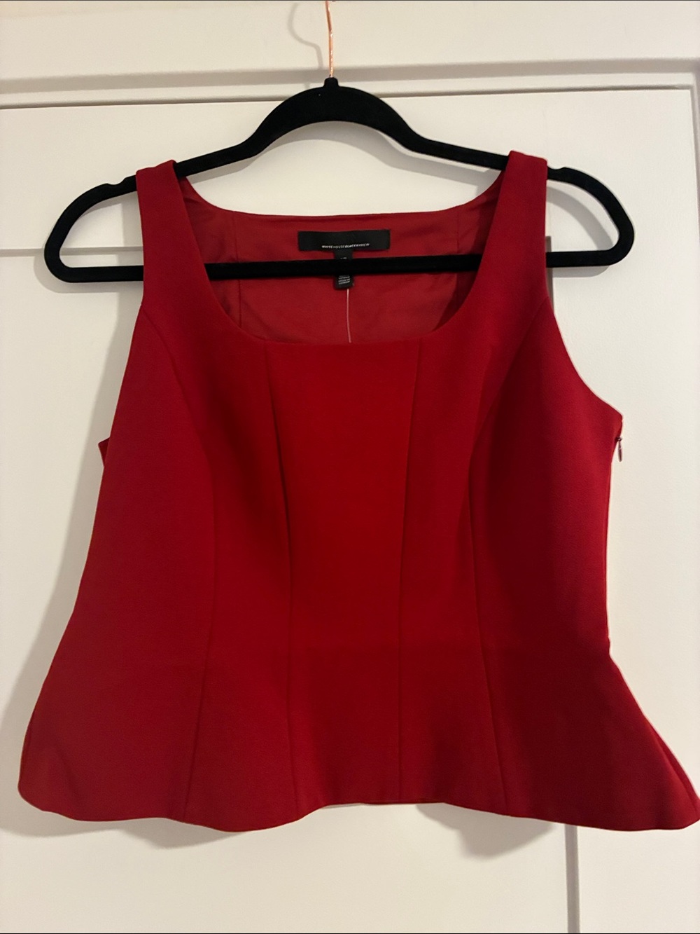 White House Black Market Red Peplum Tank Top